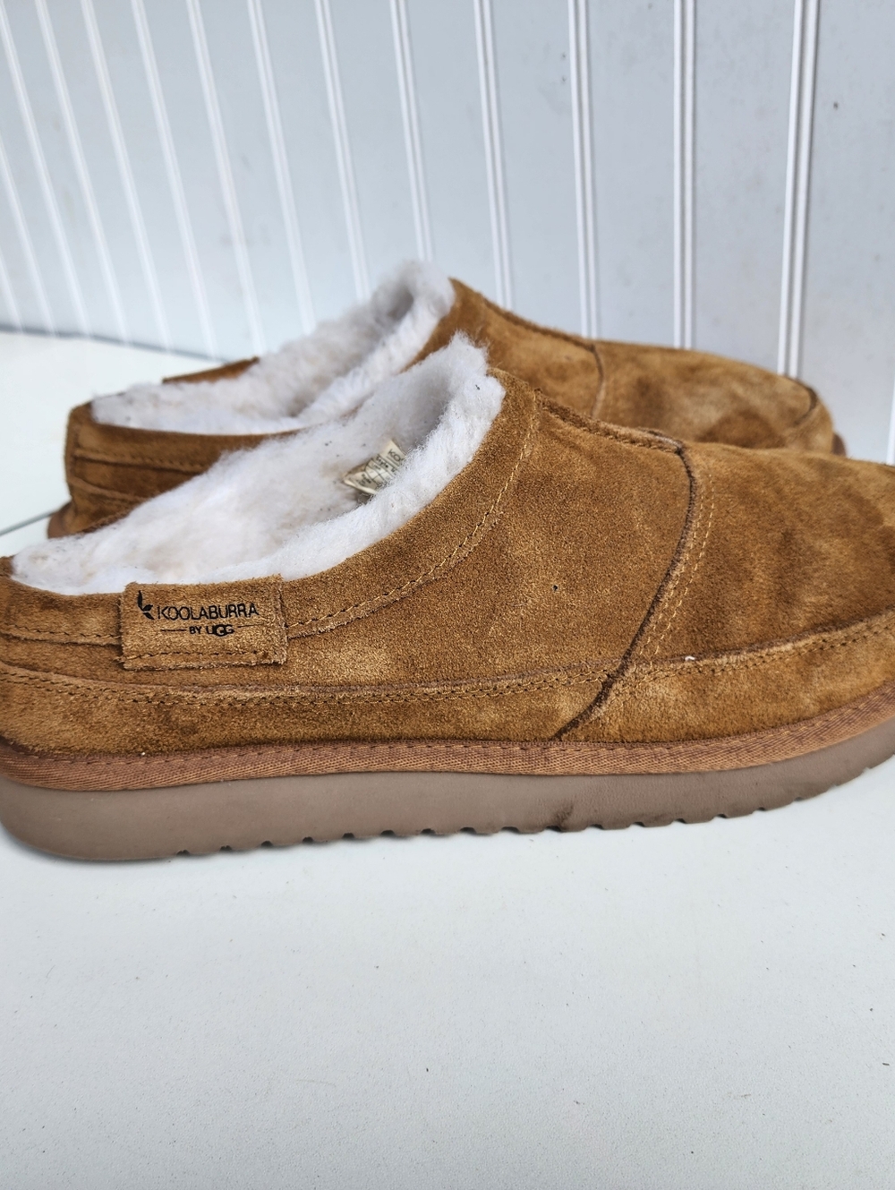 Koolaburra UGG Graisen Chestnut Suede Shearling Slippers Men's 12  Clog Shoes